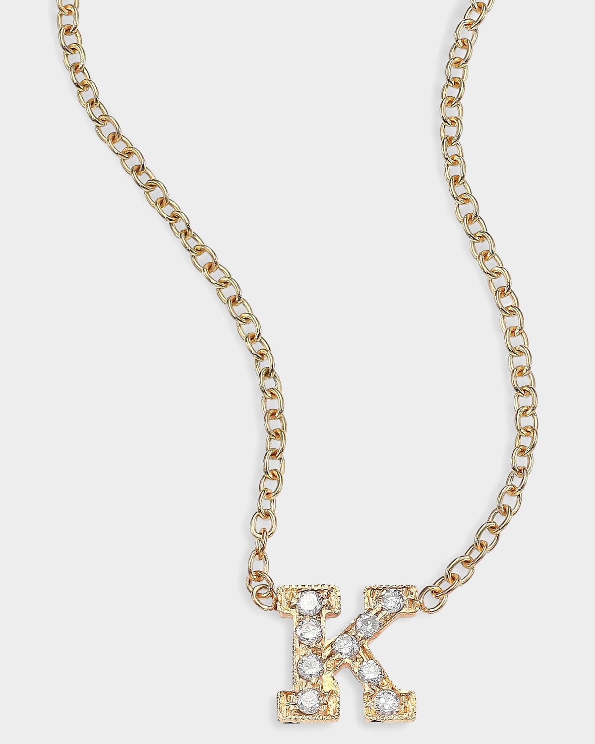 Zoe Chicco 14K Yellow Gold Diamond Letter Pendant Necklace