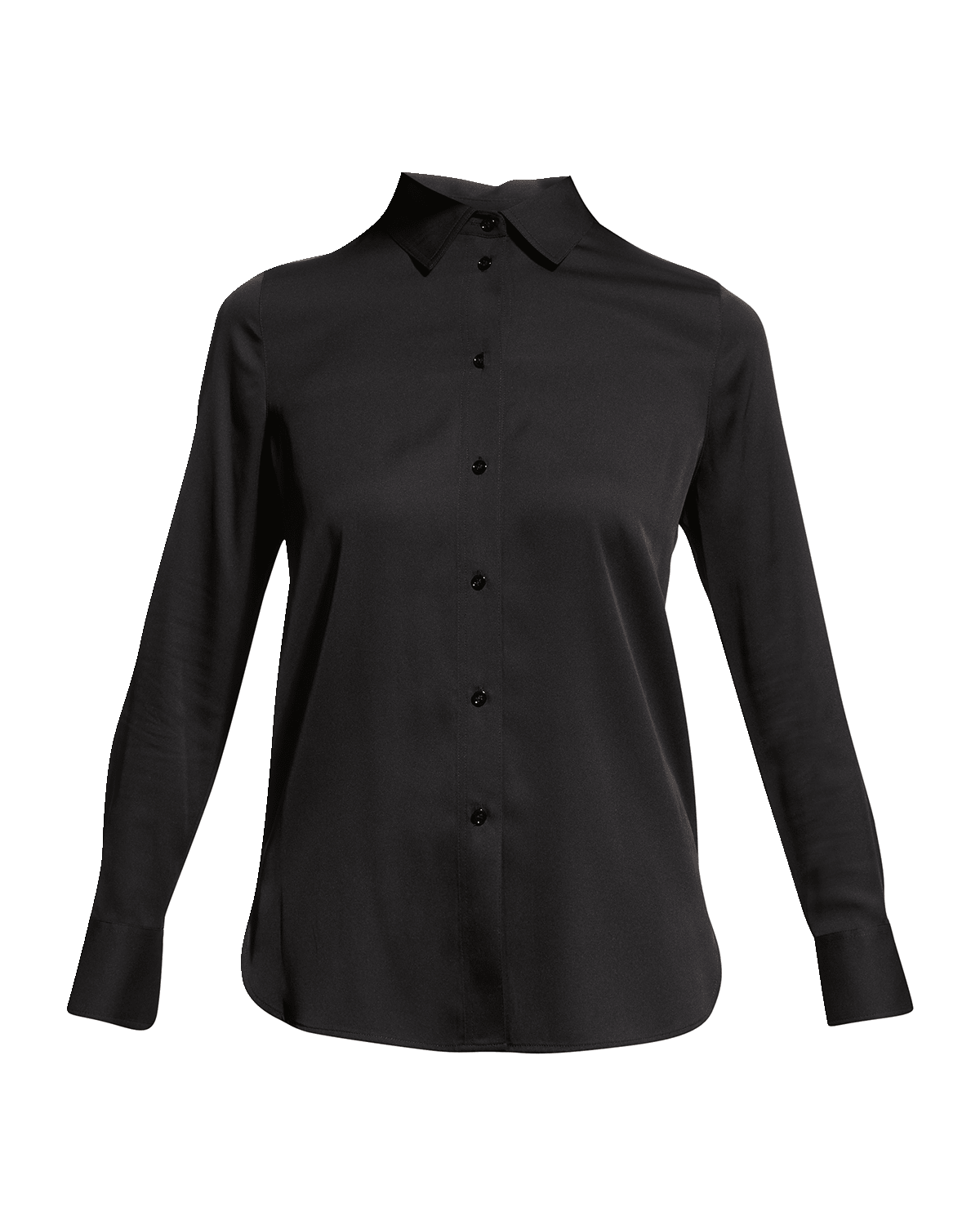 Vince Slim-Fit Long-Sleeve Stretch-Silk Blouse