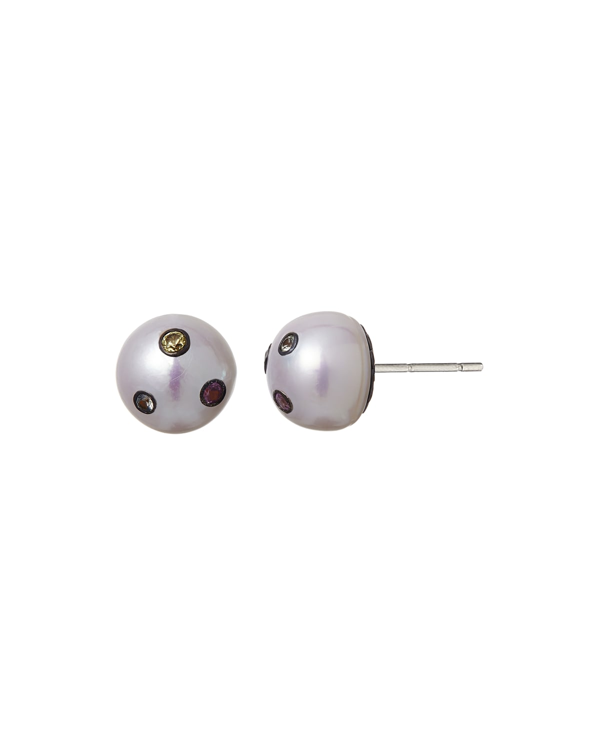 Sterling Silver Round Hammered Stud Earring Loop Post 9.5mm Variable Color 