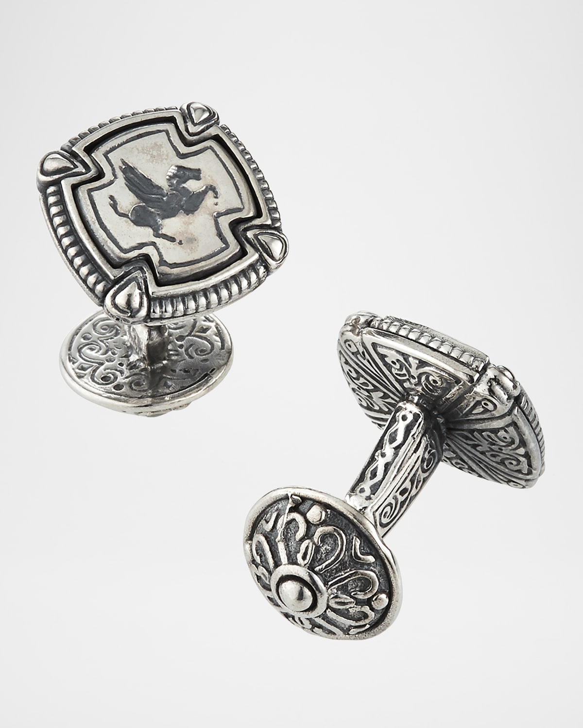 Konstantino Pegasus Carved Silver Cuff Links