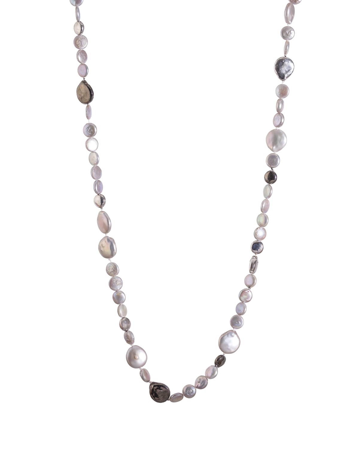 32'' Gray Champagne Round Freshwater Pearl Necklace 