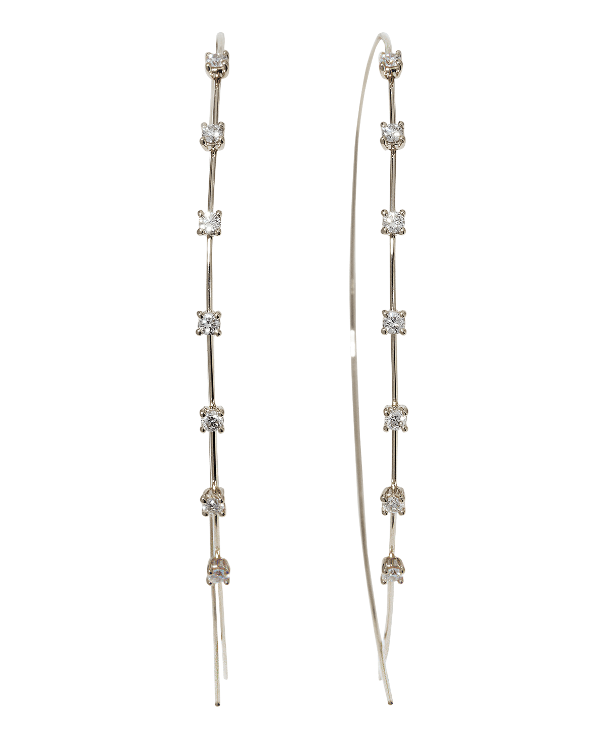 LANA Large Solo Upside Down Diamond Hoop Earrings