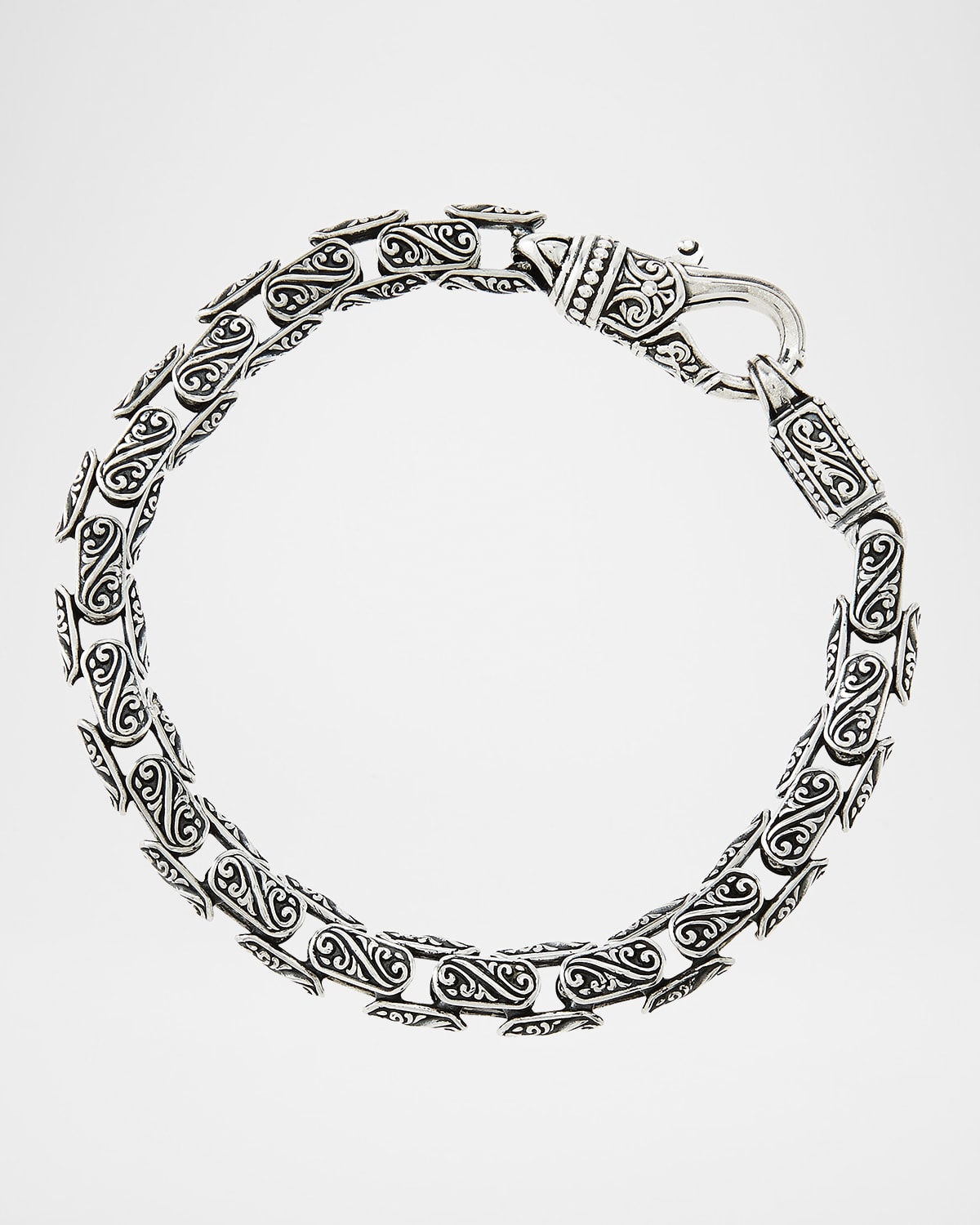 Konstantino Men 's Scroll Oval Link Bracelet
