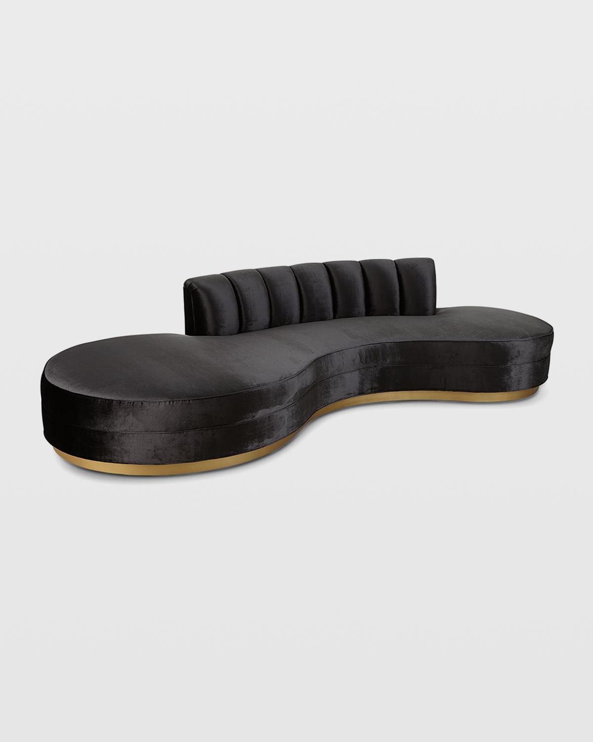 Layla Channel Tufted Curved Sofa 121"