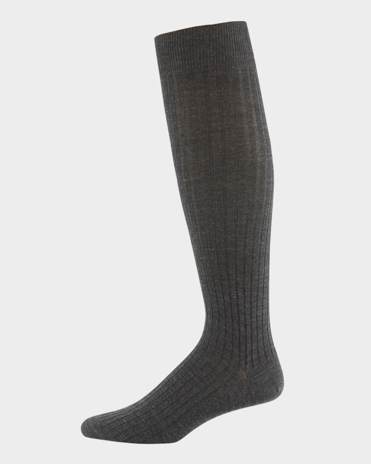 Neiman Marcus Over-the-Calf Ribbed Socks