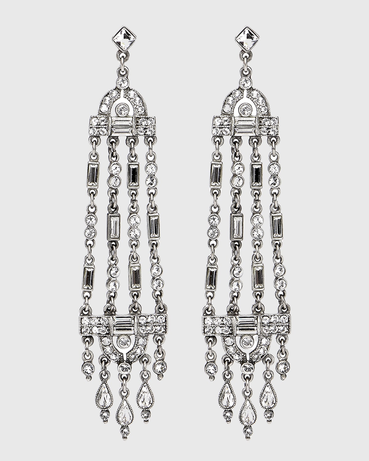 Ben-Amun Multi-Strand Crystal Drop Earrings