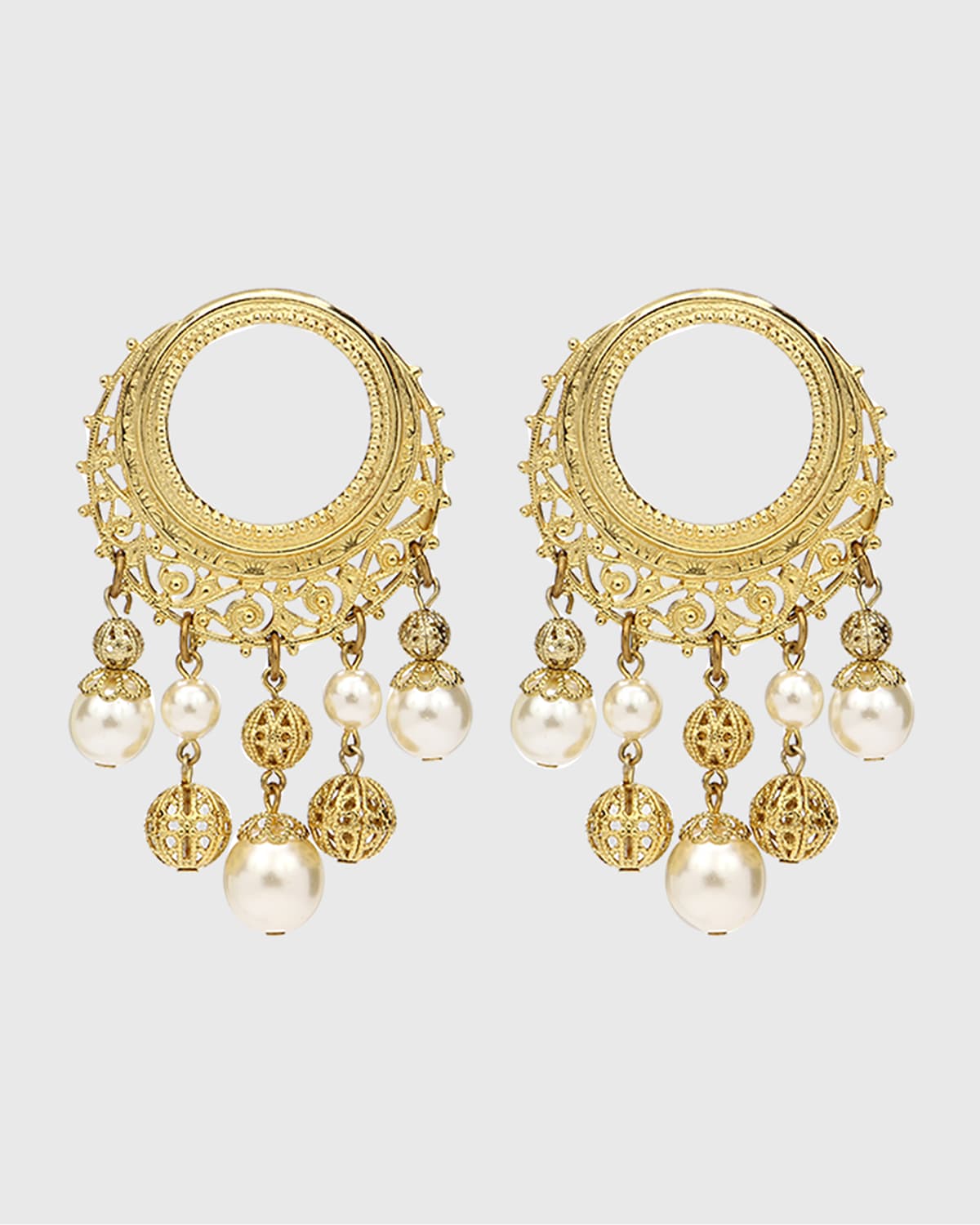 Ben-Amun Round Pearly Drop Earrings