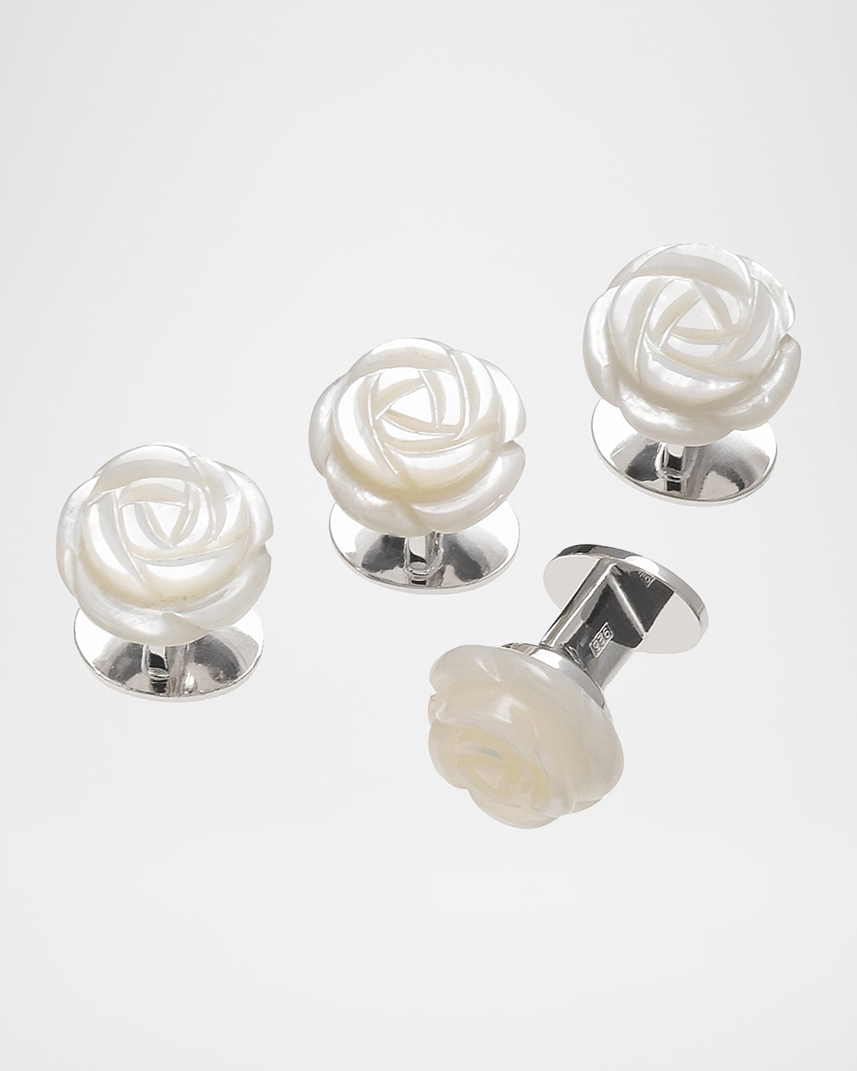 Jan Leslie Men 's Mother-of-Pearl Rose Shirt Studs