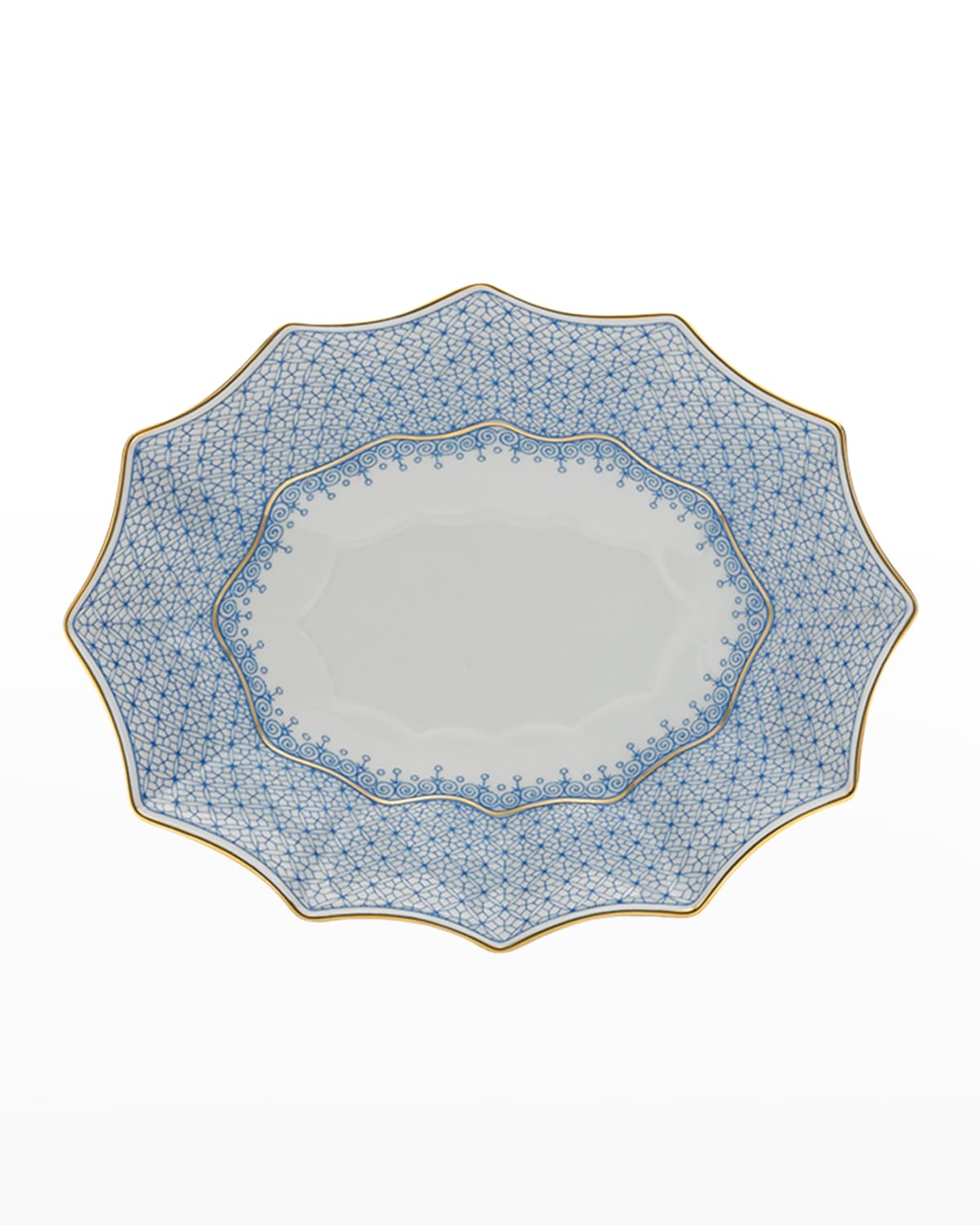 Mottahedeh Cornflower Blue Lace Medium Serving Tray