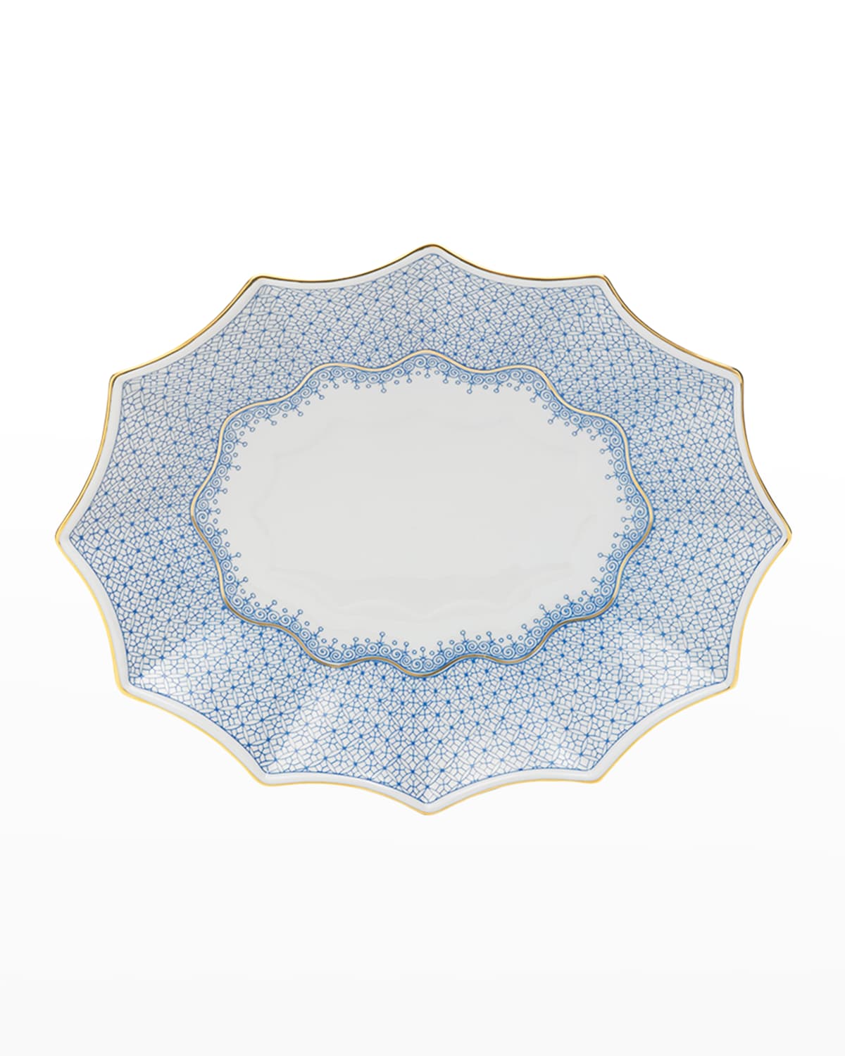 Mottahedeh Cornflower Lace Large Flat Serving Tray