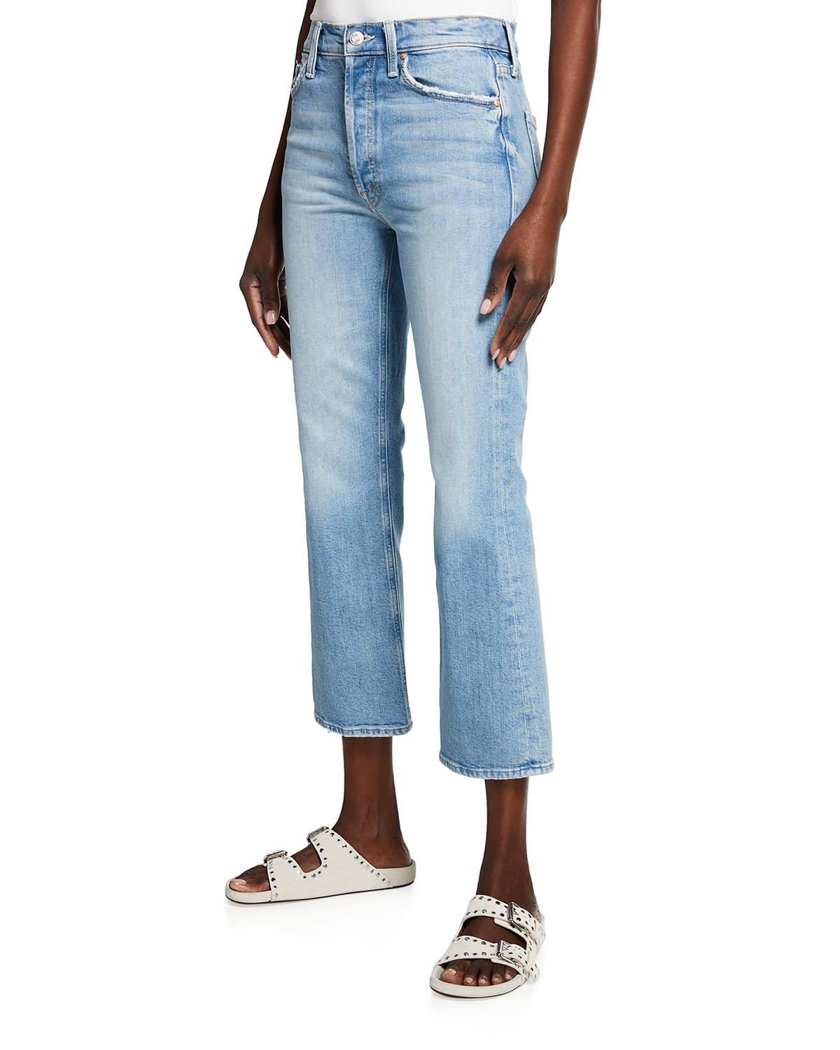 MOTHER High-Waist Rider Ankle Jeans | Neiman Marcus
