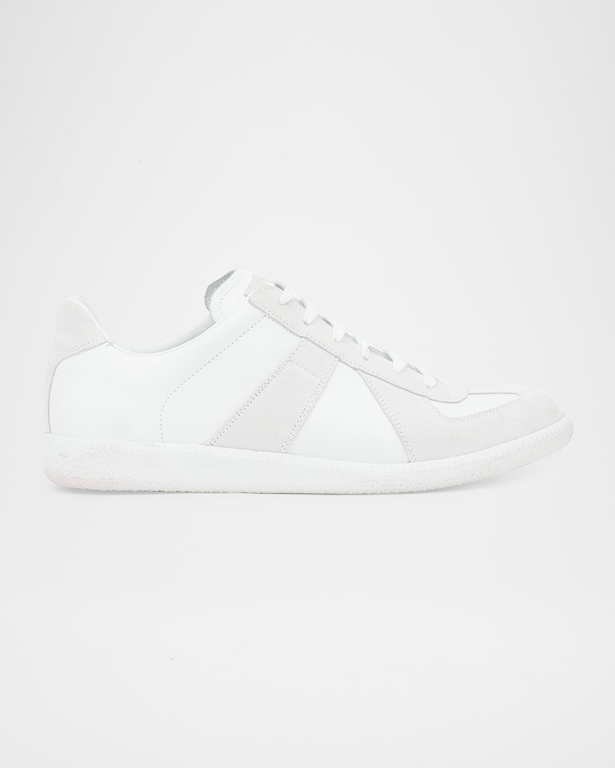 Maison Margiela Men's Replica Leather Suede Low-Top Sneakers