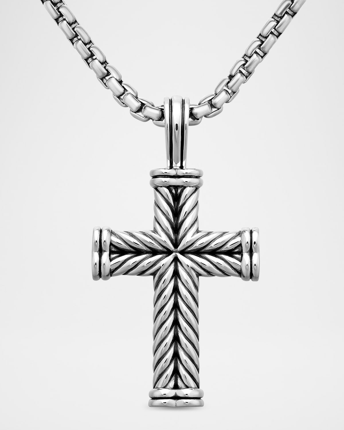 David Yurman Men's Chevron Cross Pendant in Silver, 40mm