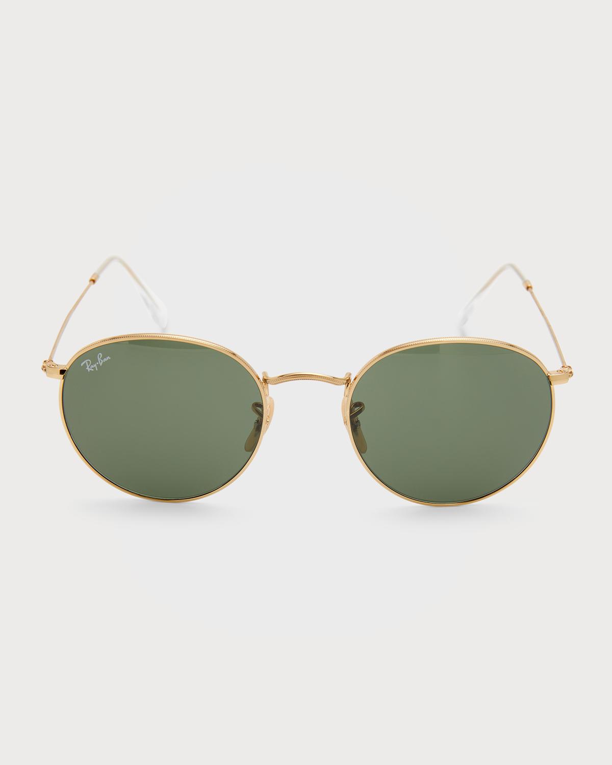 Ray-Ban Round Monochromatic Metal Sunglasses