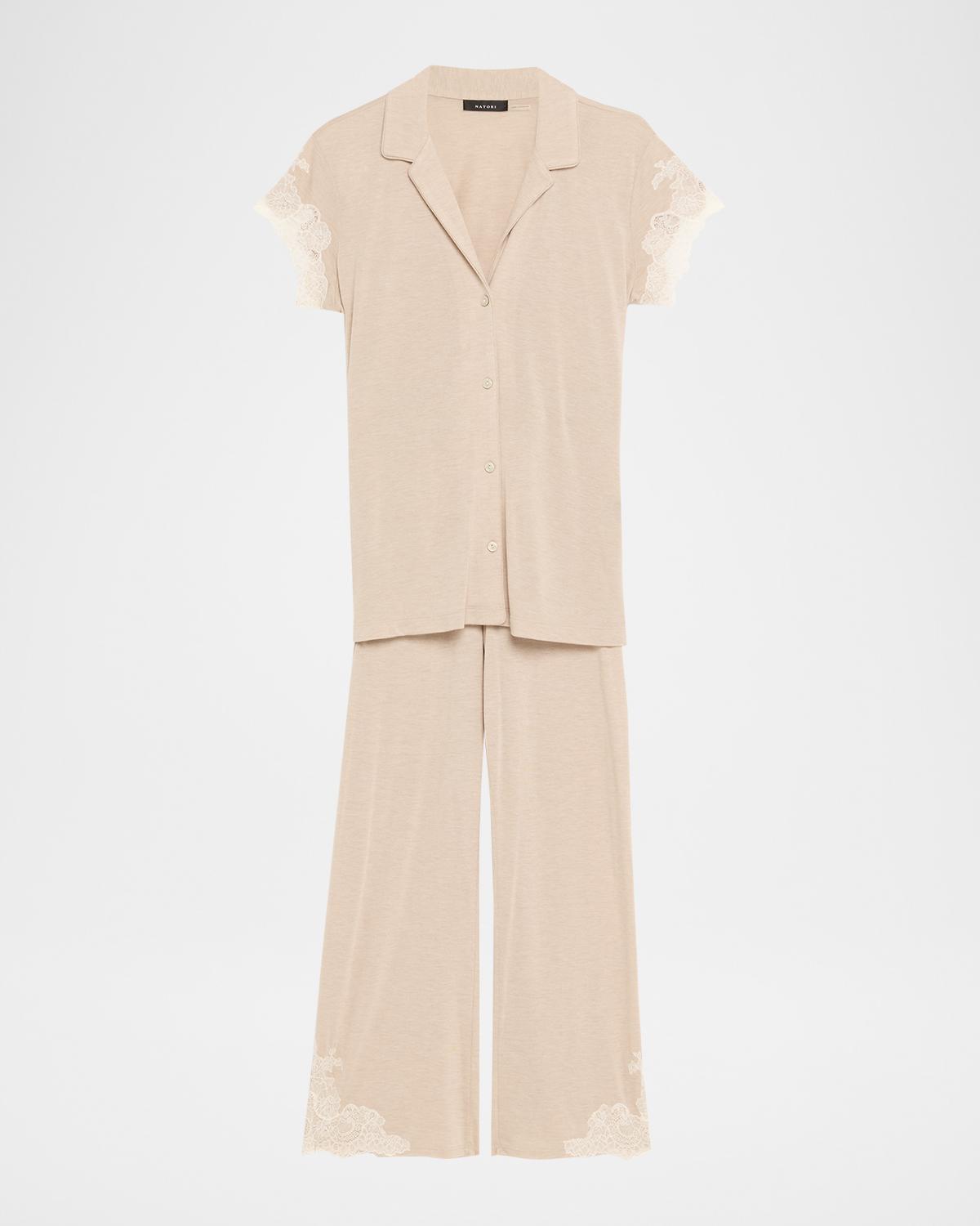 Natori Luxe Shangri-La Short-Sleeve Pajama Set
