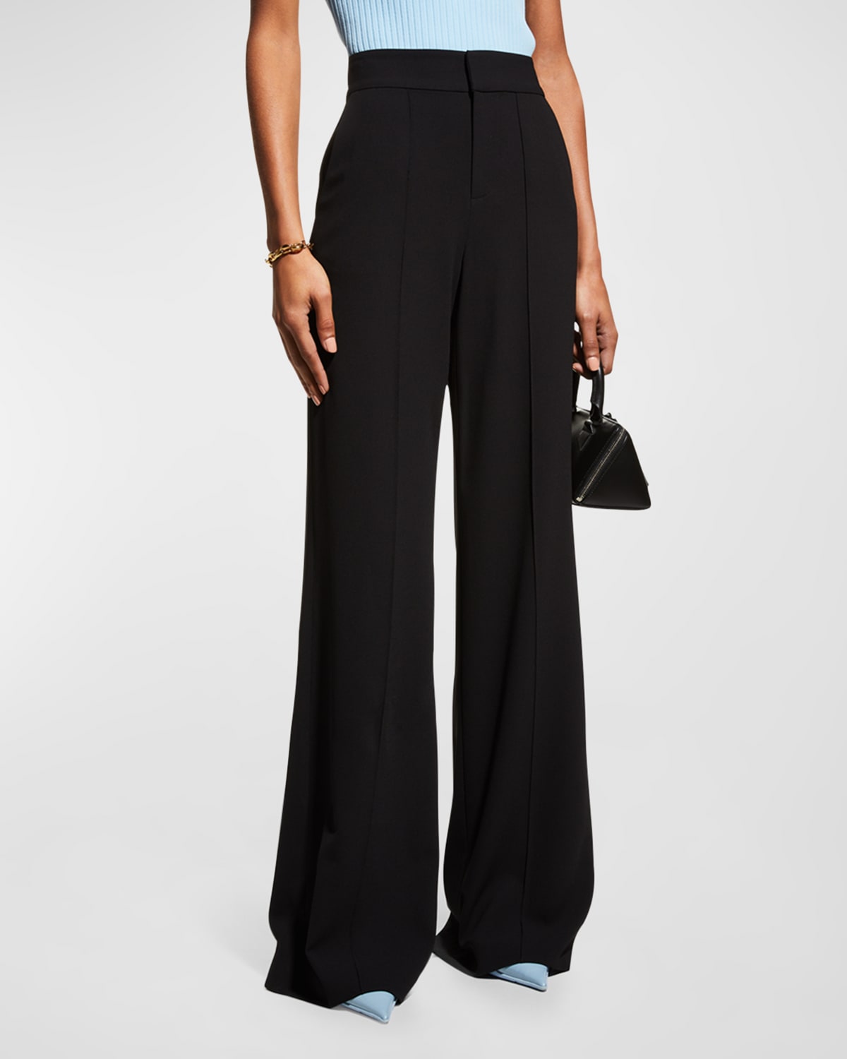 Topshop ribbed flare trousers in grey marl