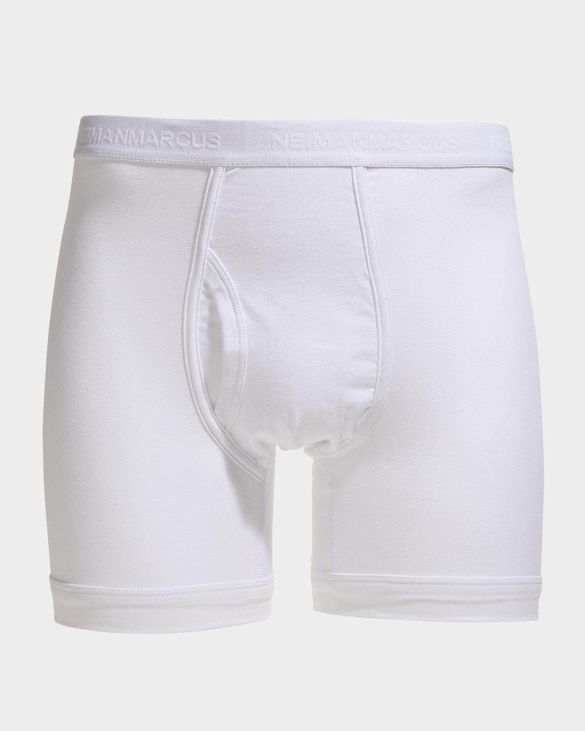 Neiman Marcus Men's 3-Pack Tagless Cotton Stretch Boxer Briefs
