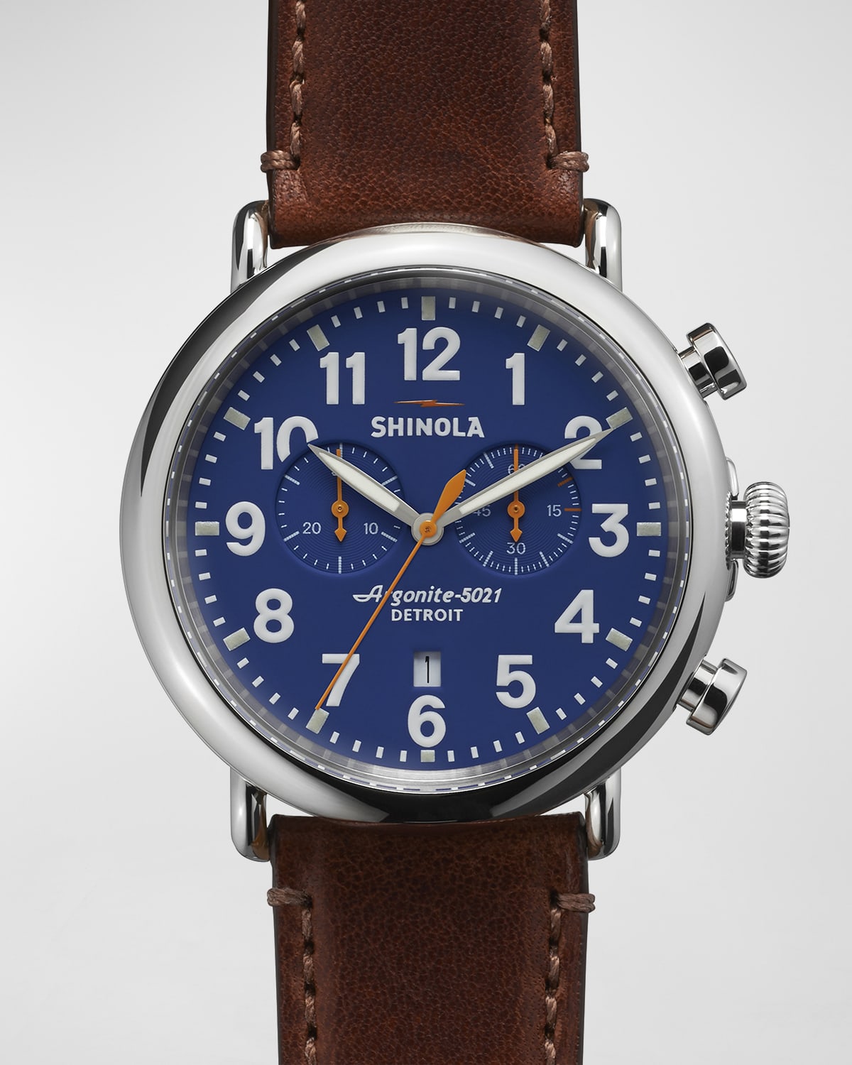 Shinola Men's 47mm Runwell Leather Watch | Neiman Marcus