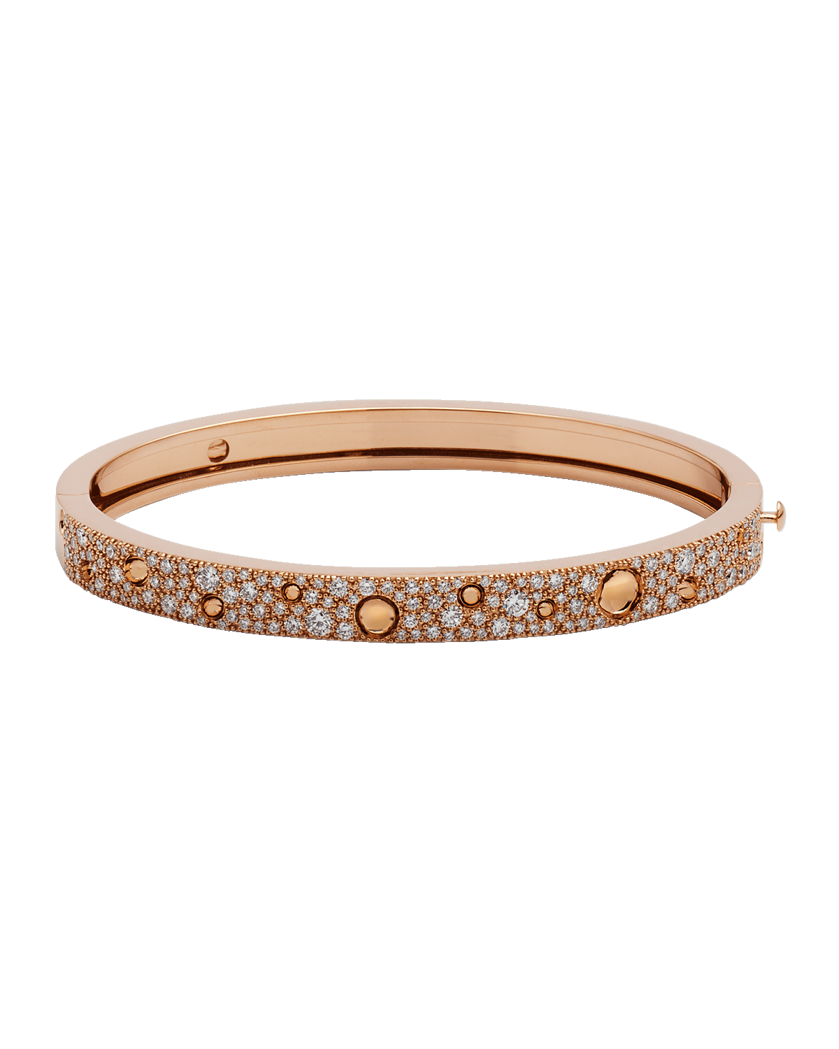 Roberto Coin Pois Moi Luna 18k Rose Gold Diamond Bangle Bracelet