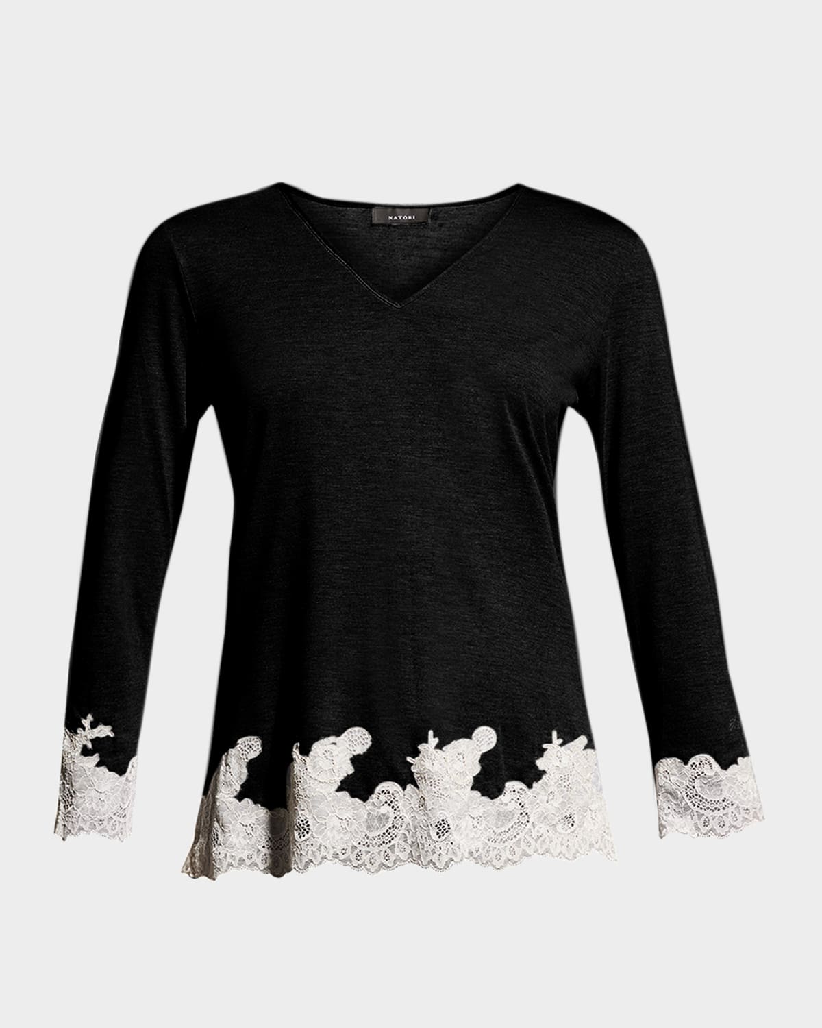 Natori Shangri La Luxe Lace-Trim Pajama Set