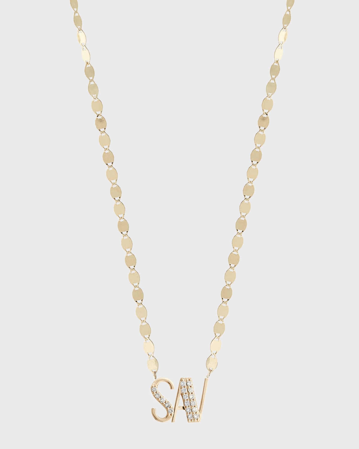 LANA Gold Personalized Three-Letter Pendant Necklace w/ Diamonds
