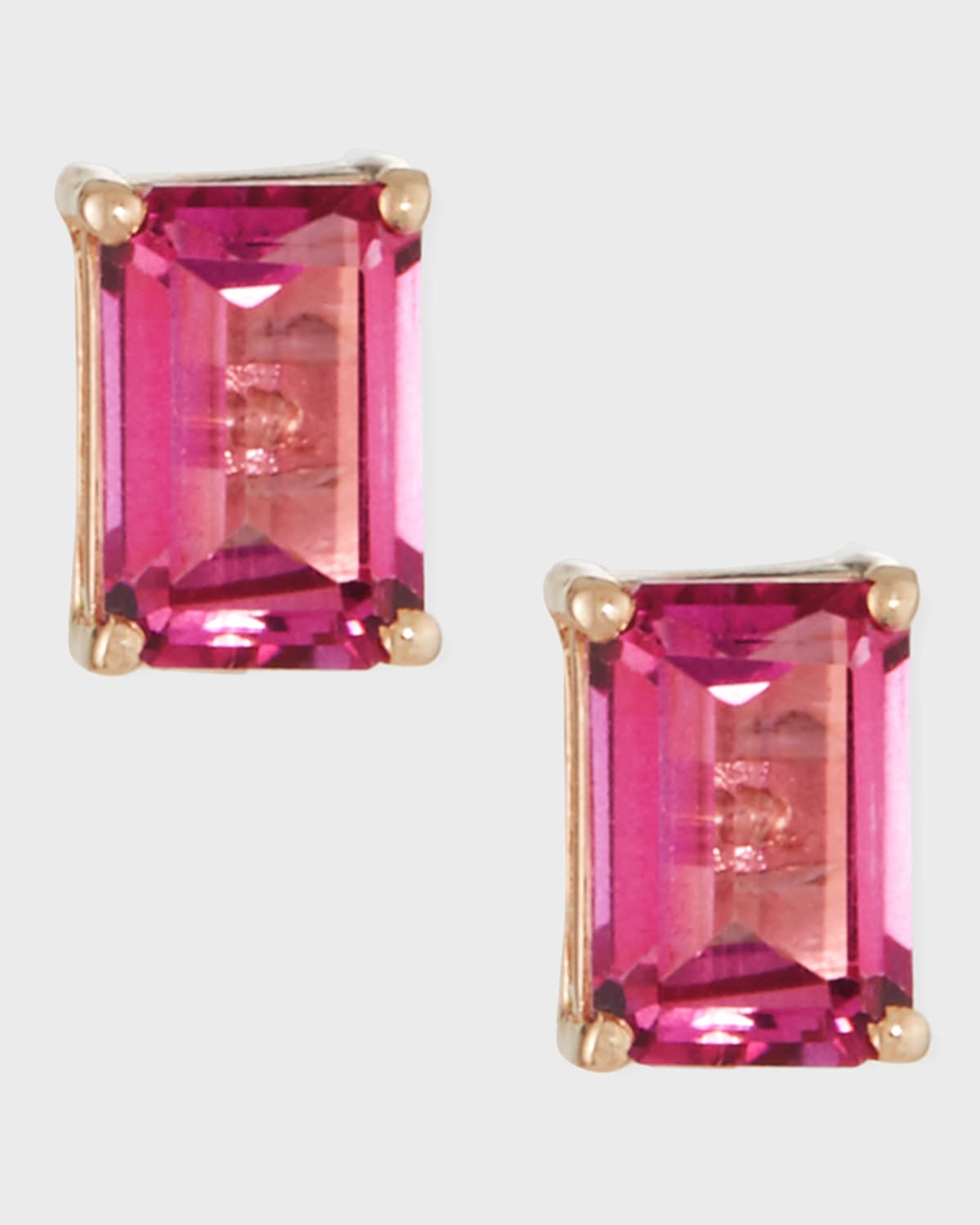 Pink Geo Studs with Pink Stone Drops