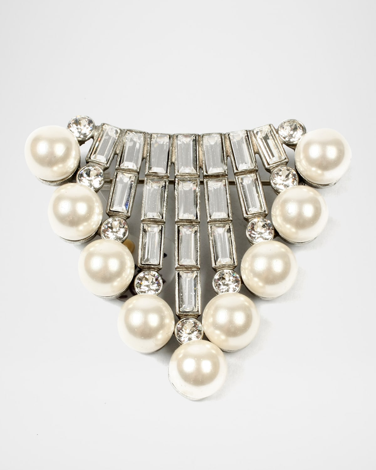 Ben-Amun Crystal Baguette & Pearly Brooch