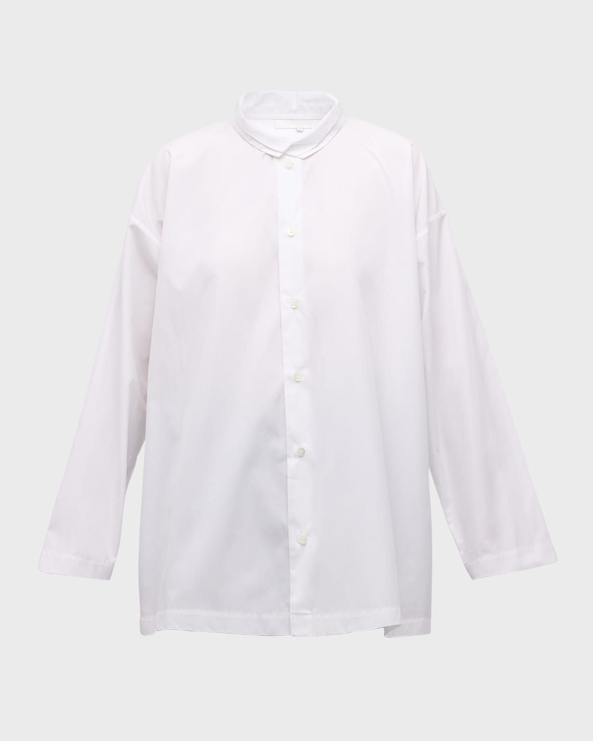Eskandar Slim A-Line Two Collar Shirt With Step Insert (Long Length)