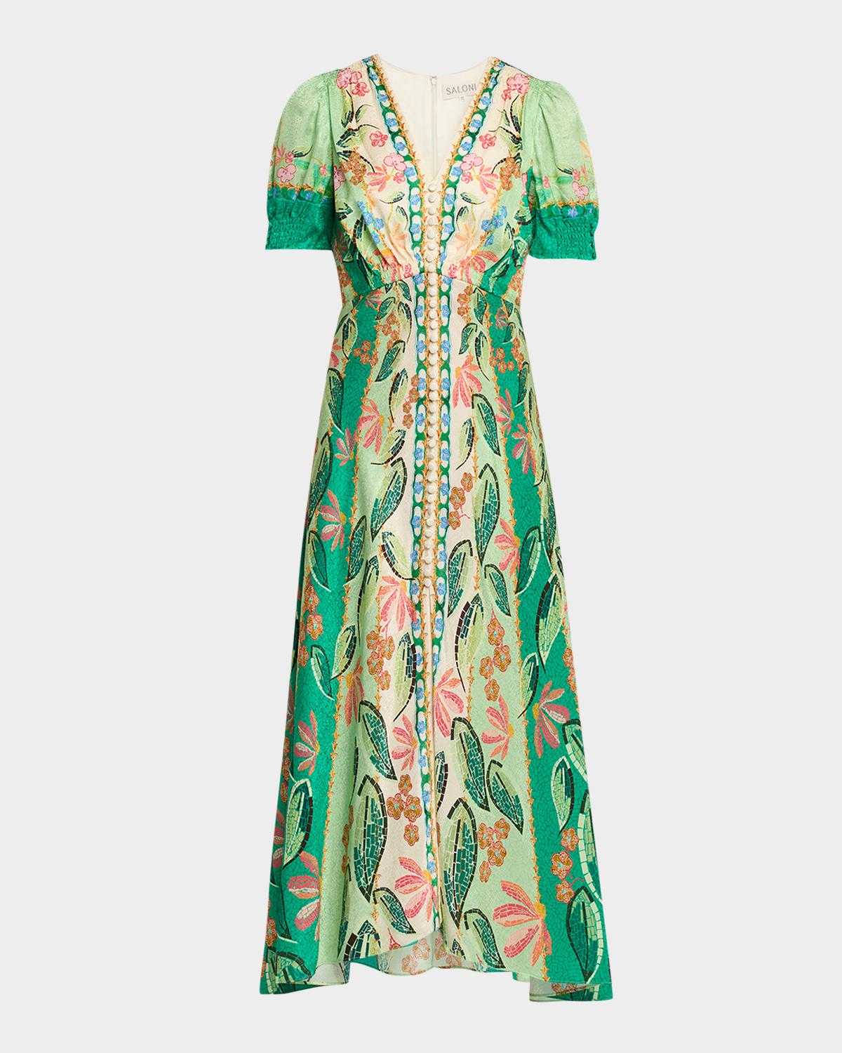 Saloni Lea Printed Long Dress