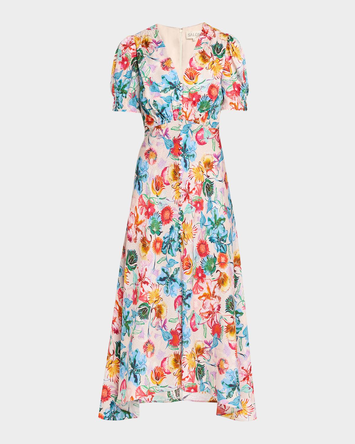 Saloni Lea Printed Long Dress