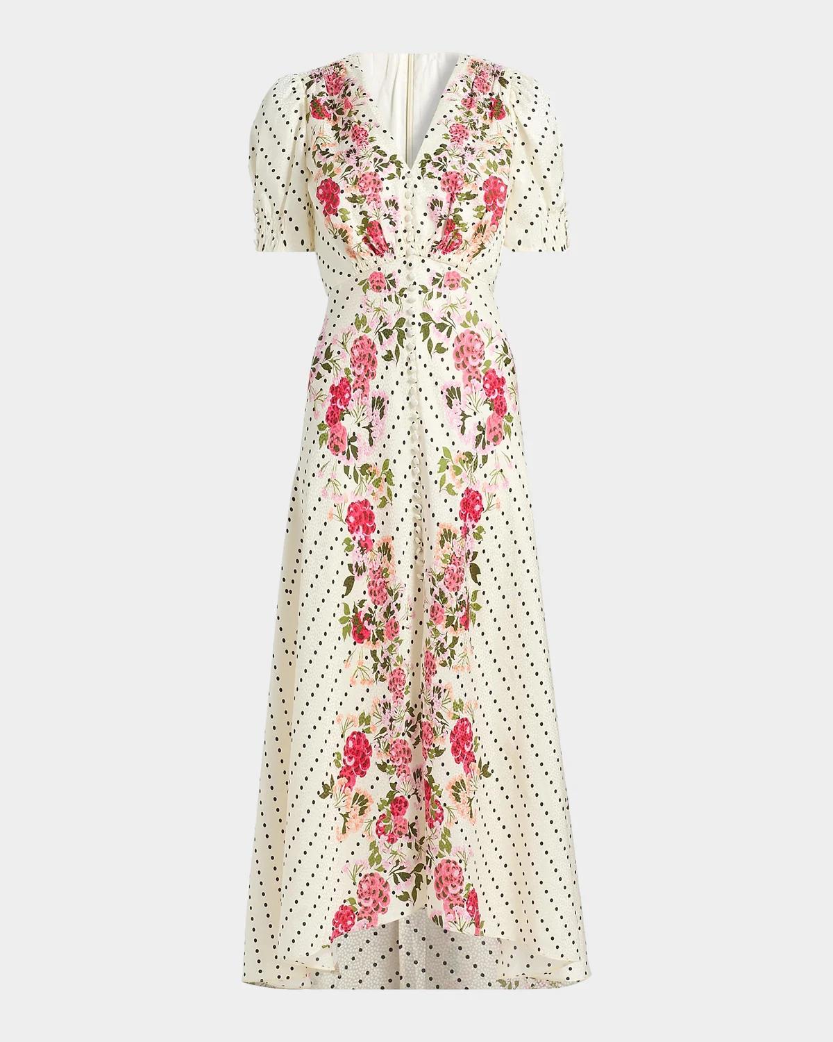 Saloni Lea Printed Long Dress