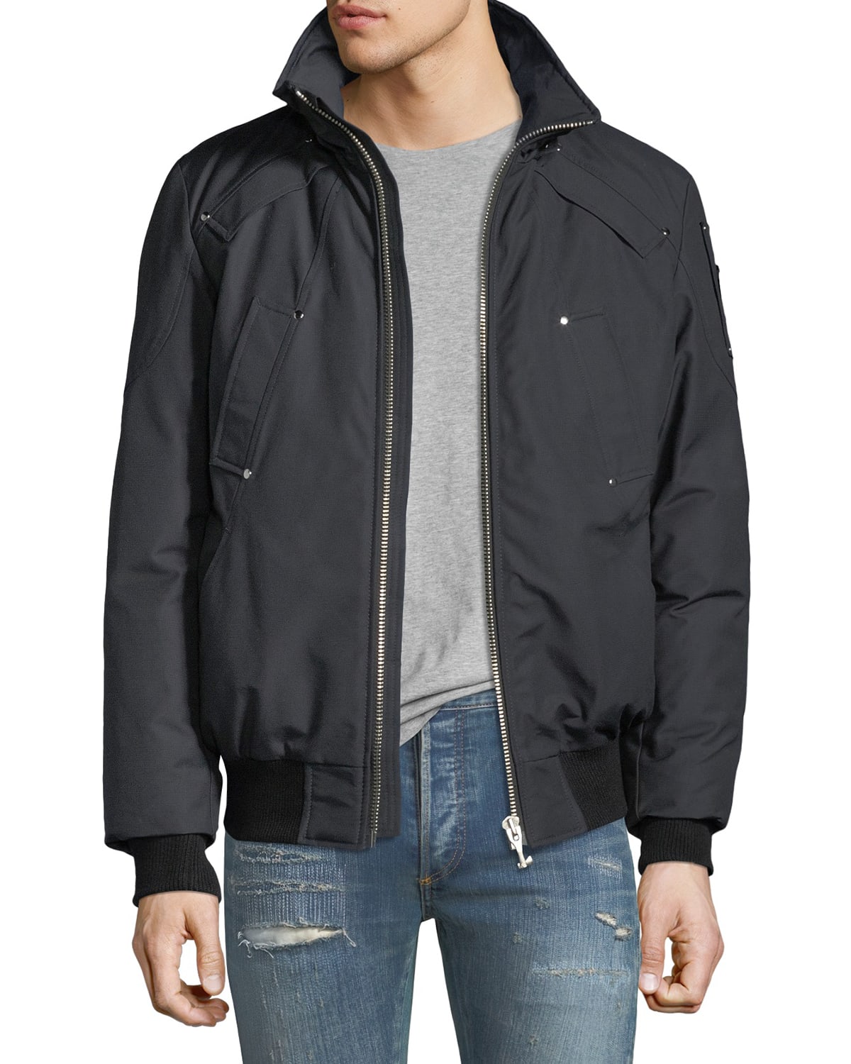 Hudson Men's Leather Bomber Jacket | Neiman Marcus