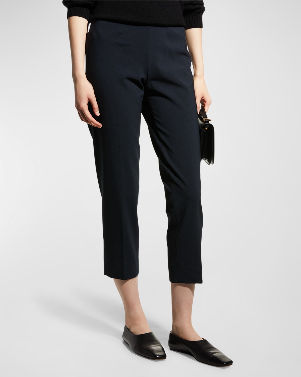 Cropped Stretch Wool Pants | Neiman Marcus
