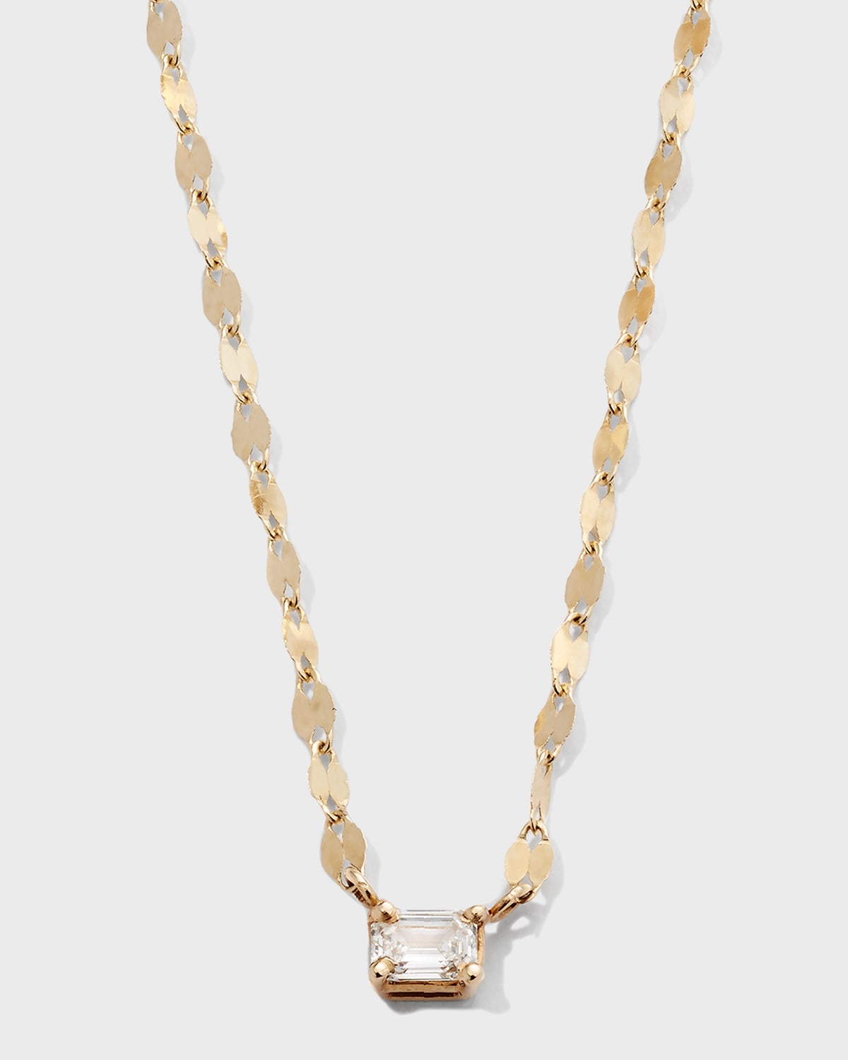 LANA 14k Gold Emerald-Cut Diamond Pendant Necklace