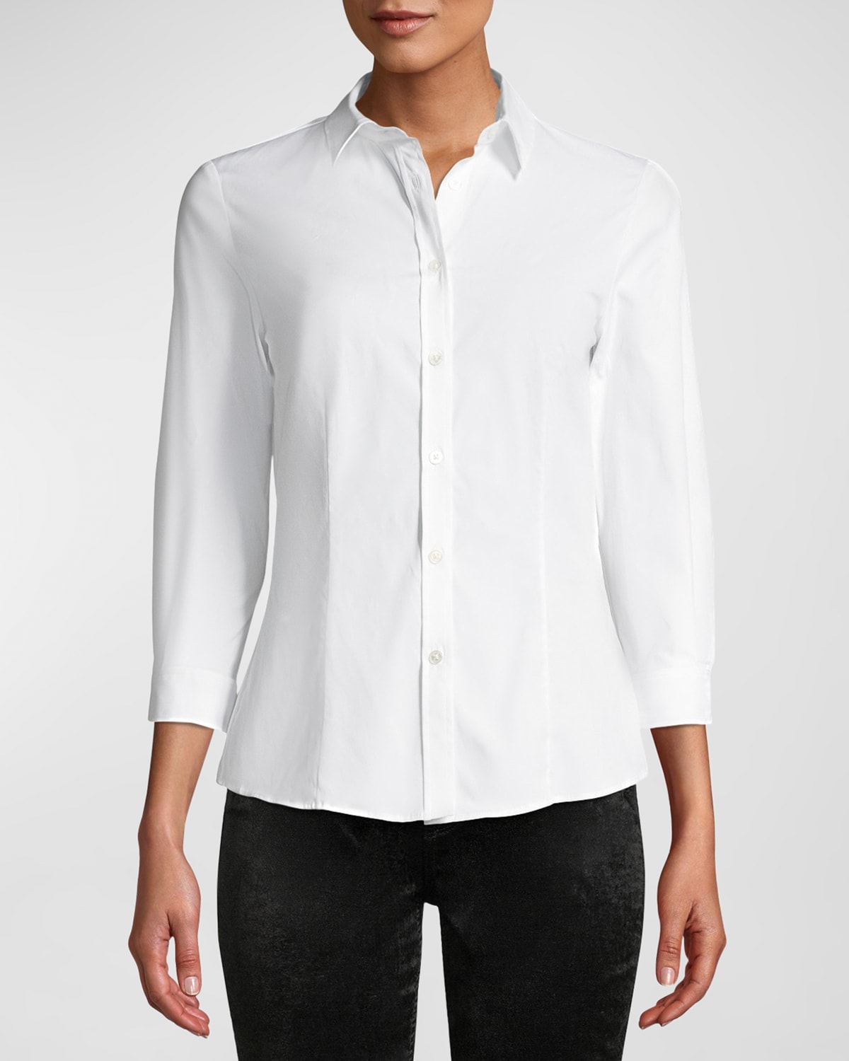 Carolina Herrera Classic Cotton Button-Front Shirt