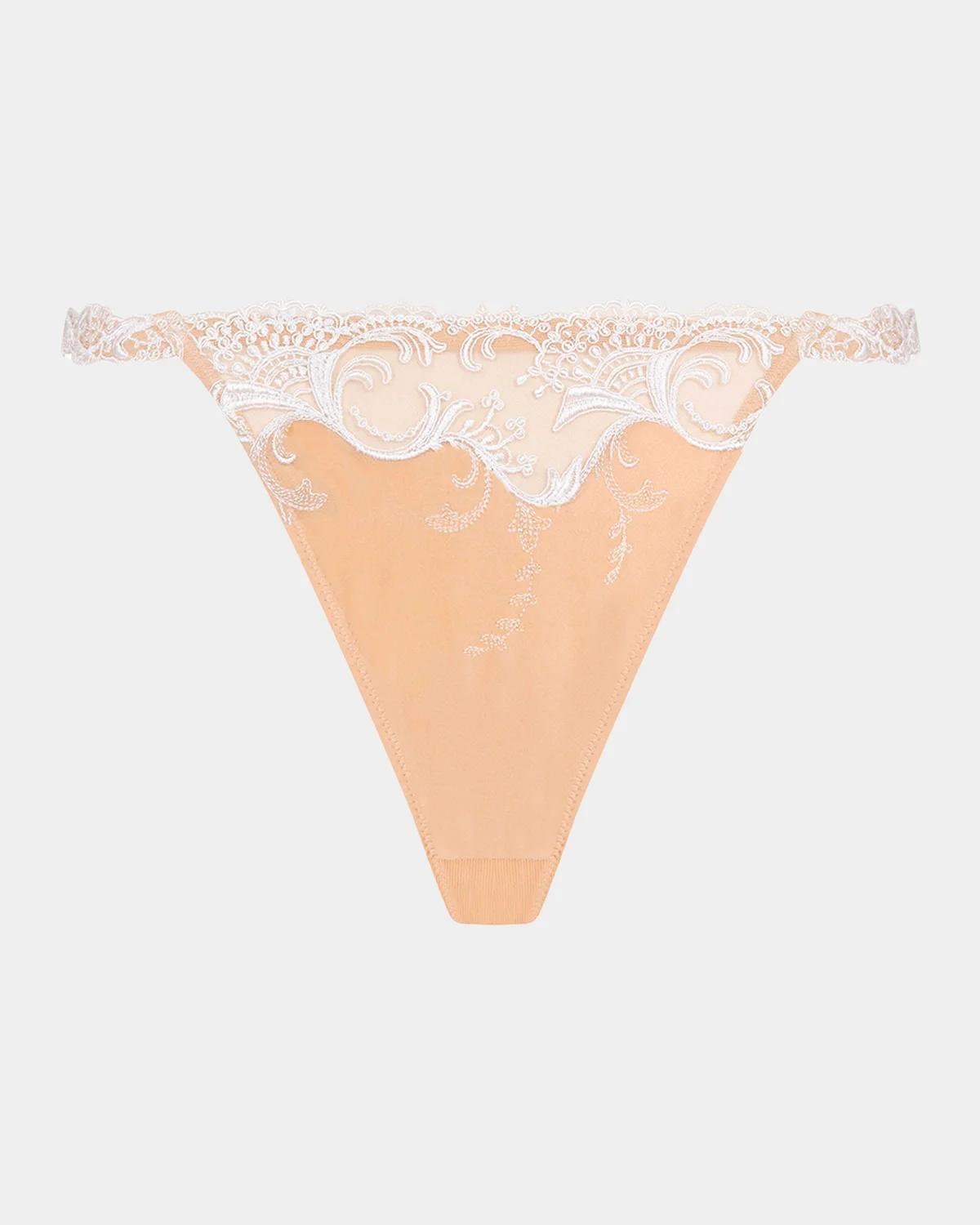 Lise Charmel Embroidered Satin Thong