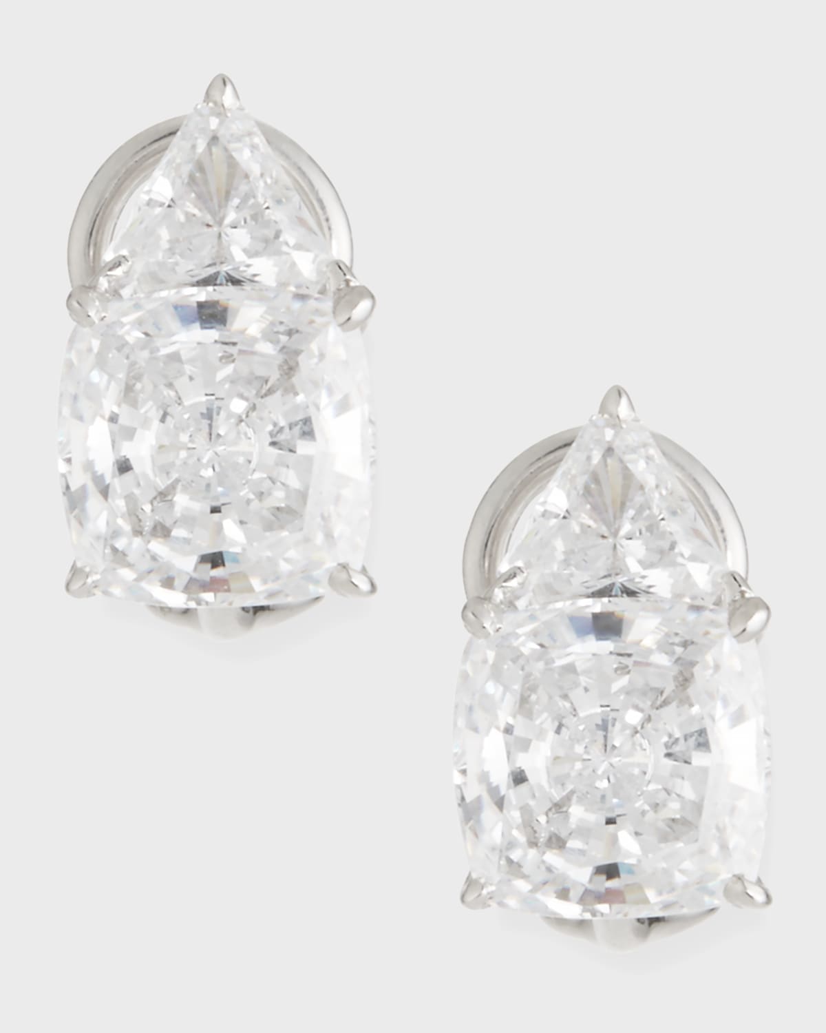 Fantasia by DeSerio 8 TCW Trillion & Cushion Cubic Zirconia Earrings