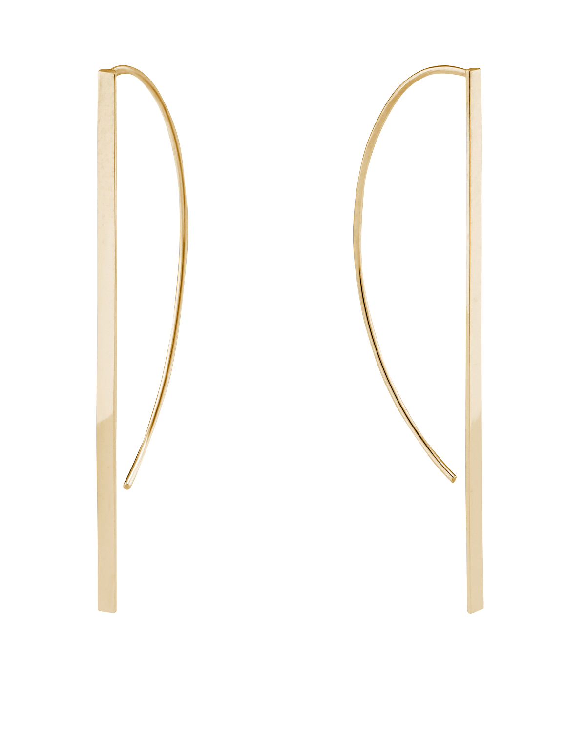 LANA 14k Gold Flat P-Hoop Earrings