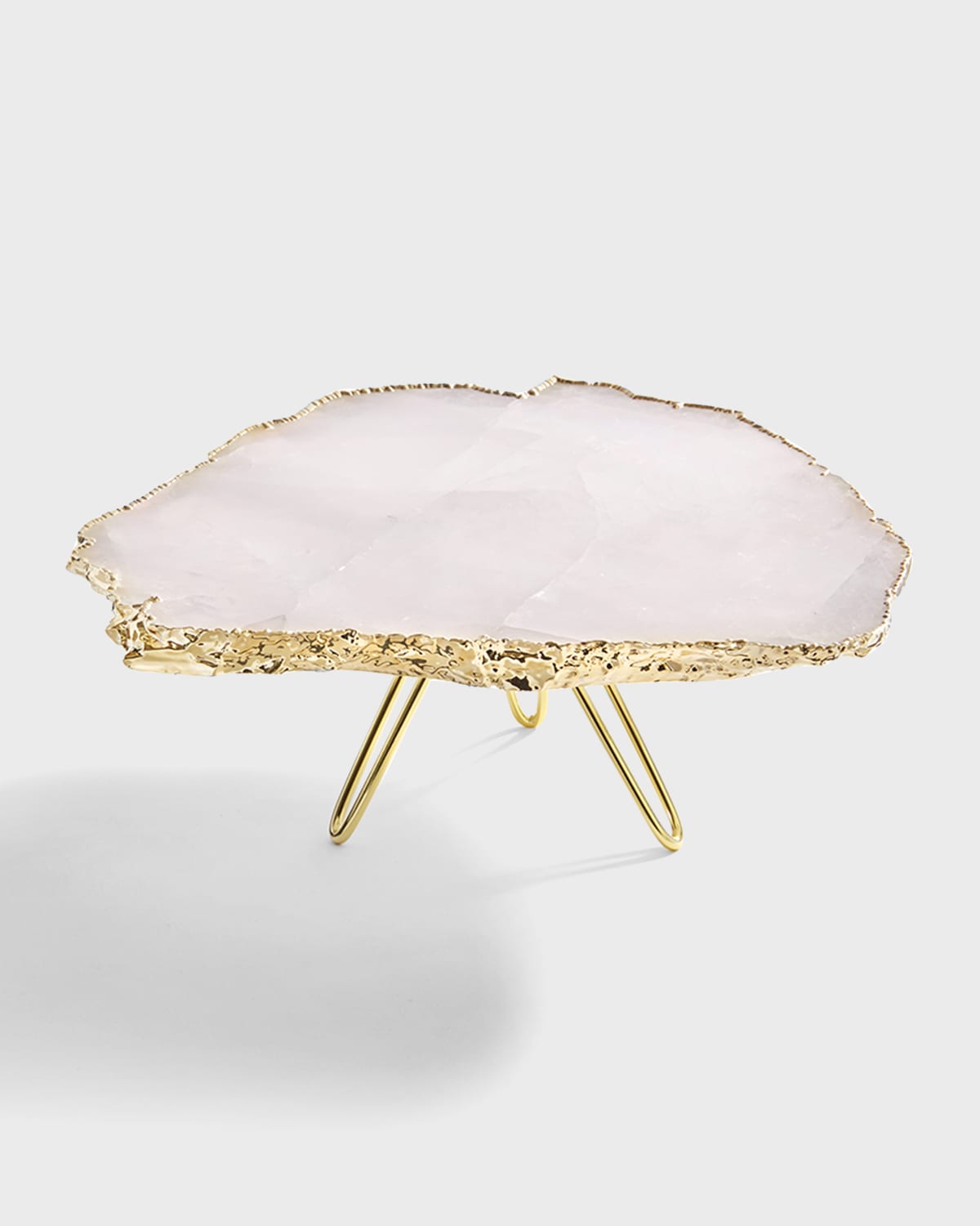 ANNA New York Torta Rose Quartz Cake Stand, Gold | Thumbnail 5