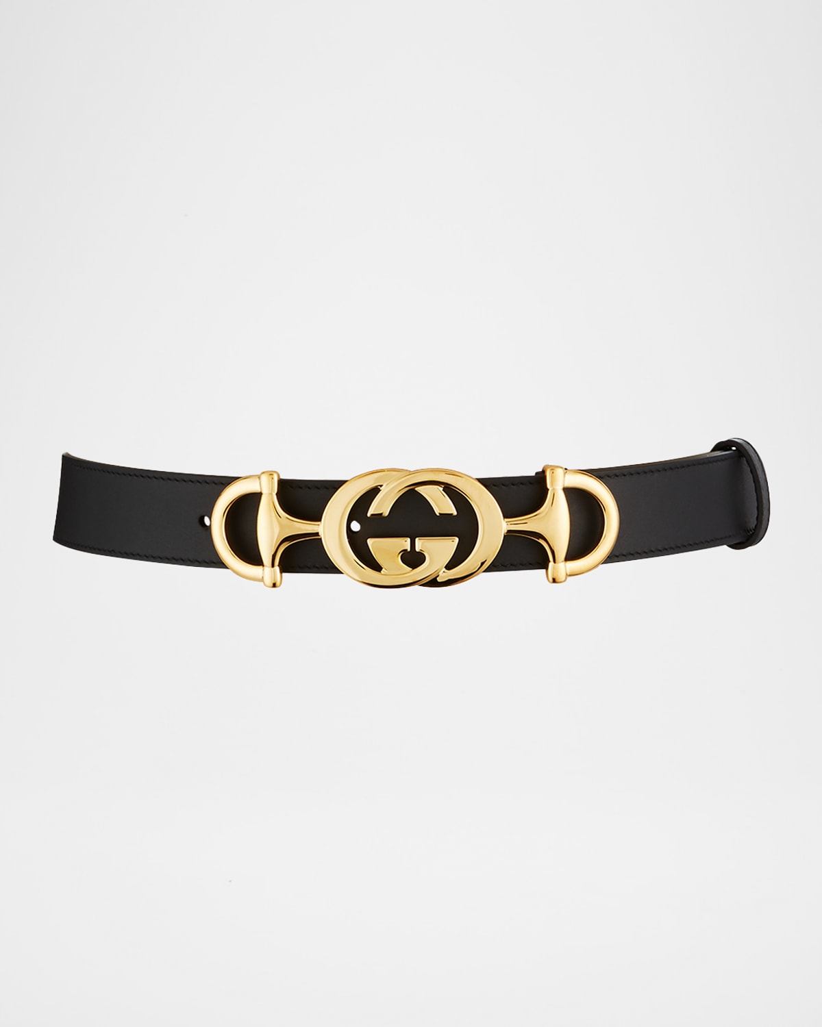 Gucci Interlocking GG Horsebit Leather Belt