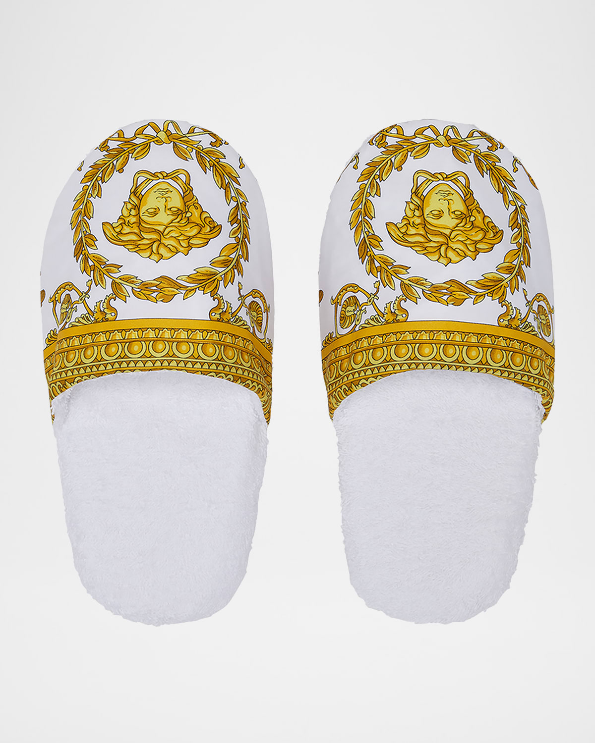 Versace Men 's Barocco-Print Mule Slippers