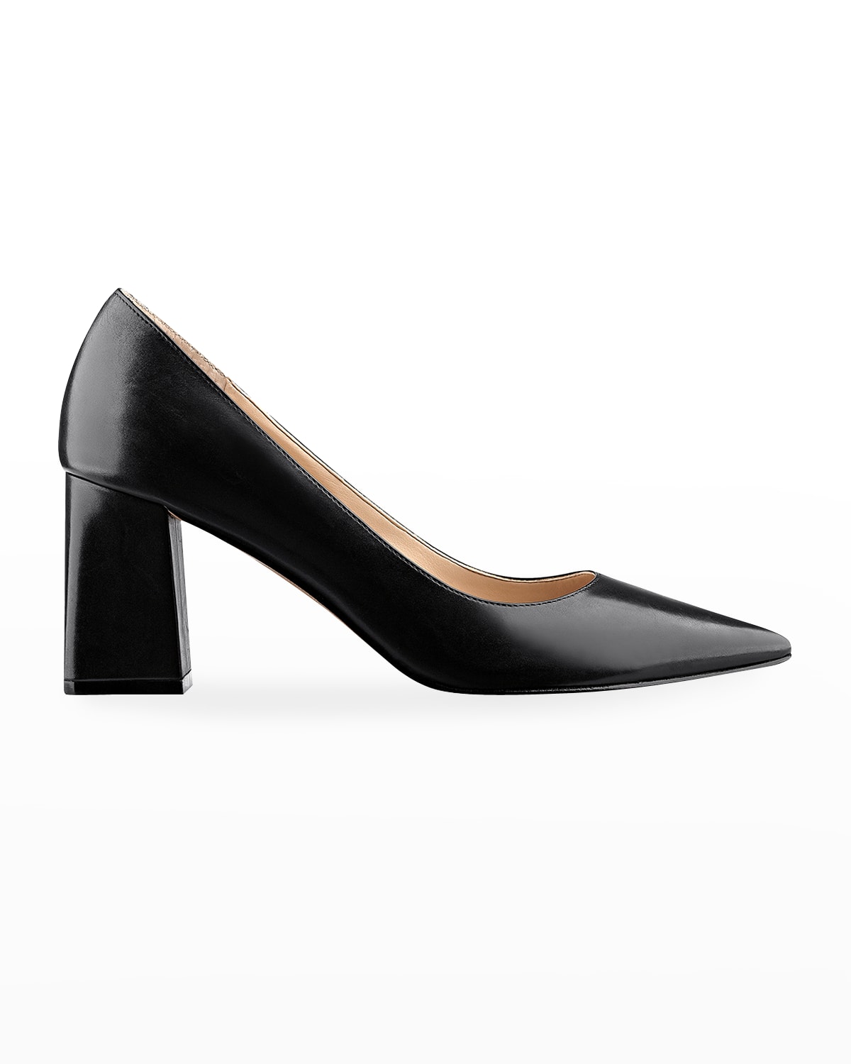 block heel black patent shoes