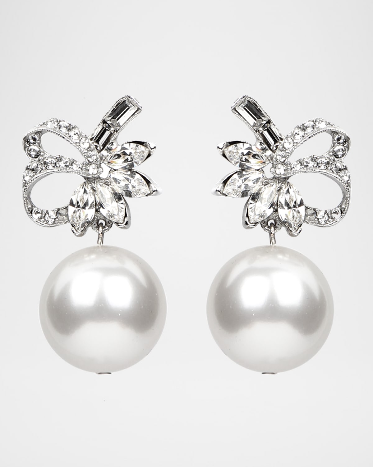 Ben-Amun 24k Gold Electroplated Silver Crystal Cluster Clip-On Earrings