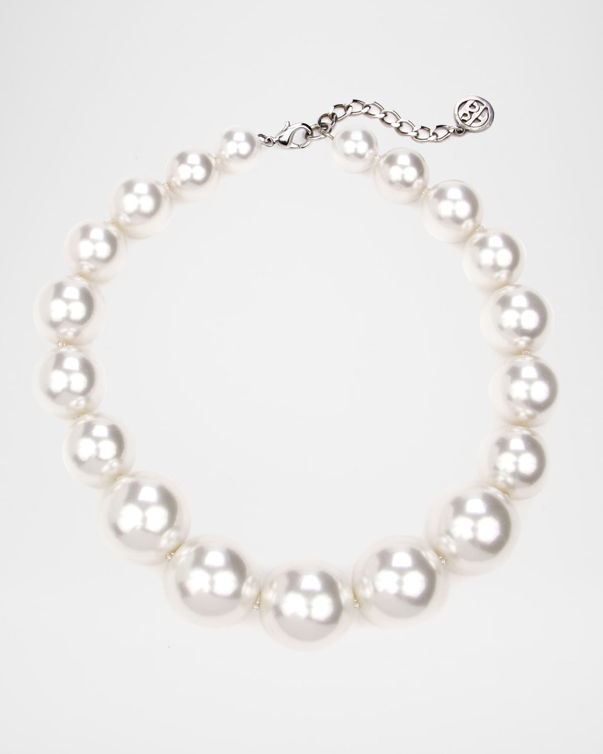 Ben-Amun White Glass-Pearl All Around Necklace