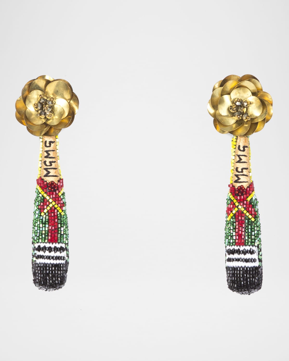 Mignonne Gavigan Champagne Beaded Drop Earrings