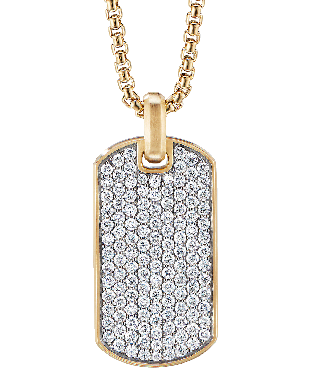 David Yurman Men's Chevron Tag Pendant in 18K Gold, 35mm