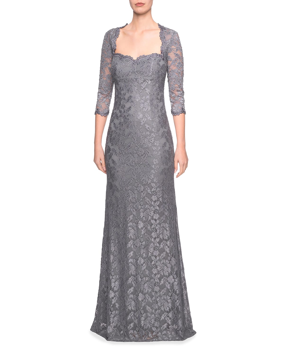 gray evening dress