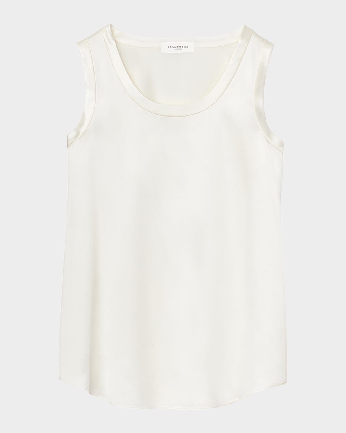Lafayette 148 Petite Perla Luxe Charmeuse Blouse In Black