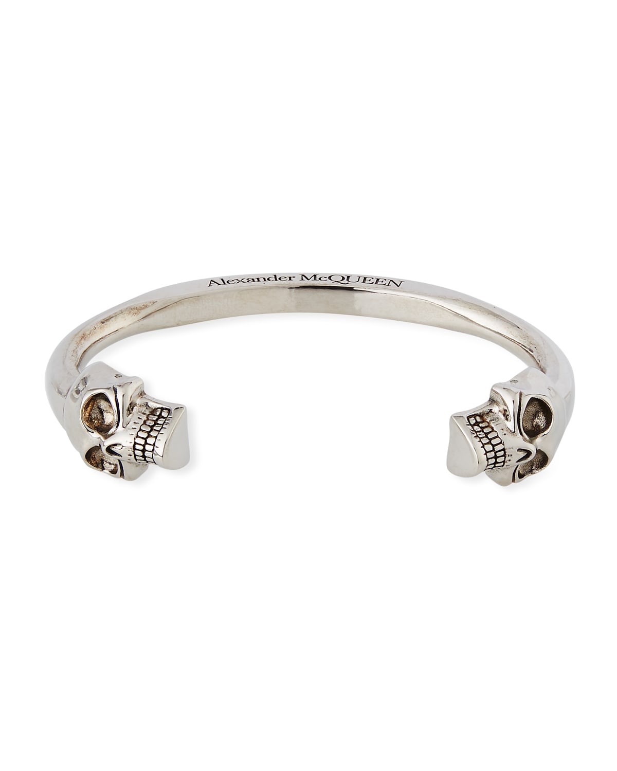 Alexander McQueen Men's Thin Twin Skulls Cuff Bracelet, Golden | Neiman ...