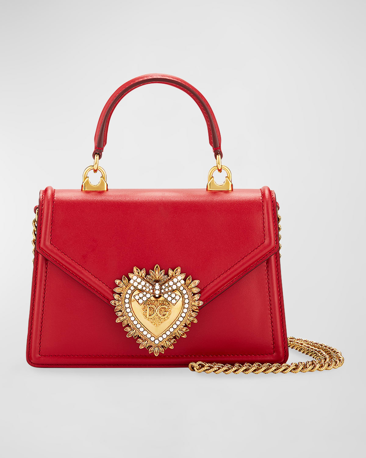 Dolce&Gabbana Devotion Mini Metallic Leather Crossbody Bag | Neiman Marcus